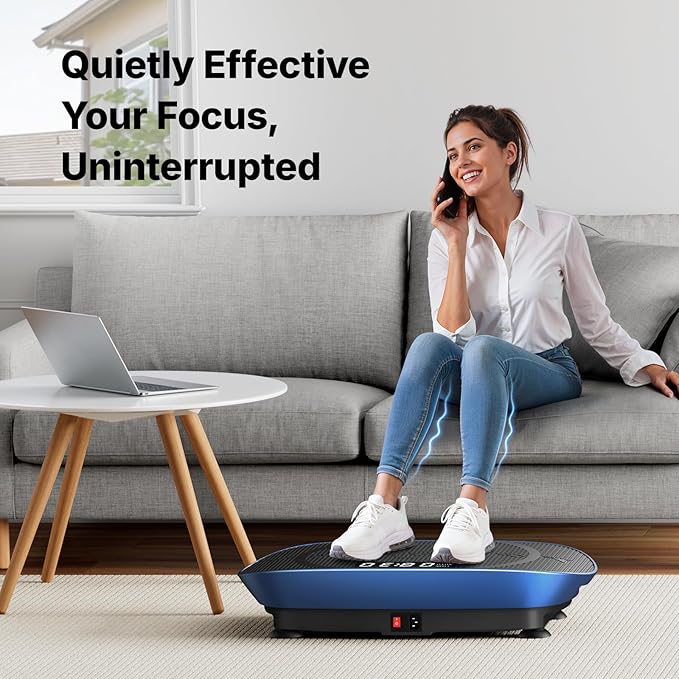 MERACH Vibration Plate Exercise Machine, Curved Vibration Plate for Lymphatic Drainage Weight Loss, Vibrating Plate with Real-Time Calorie Tracking on LED Display, Workout Equipment for Home Women Men