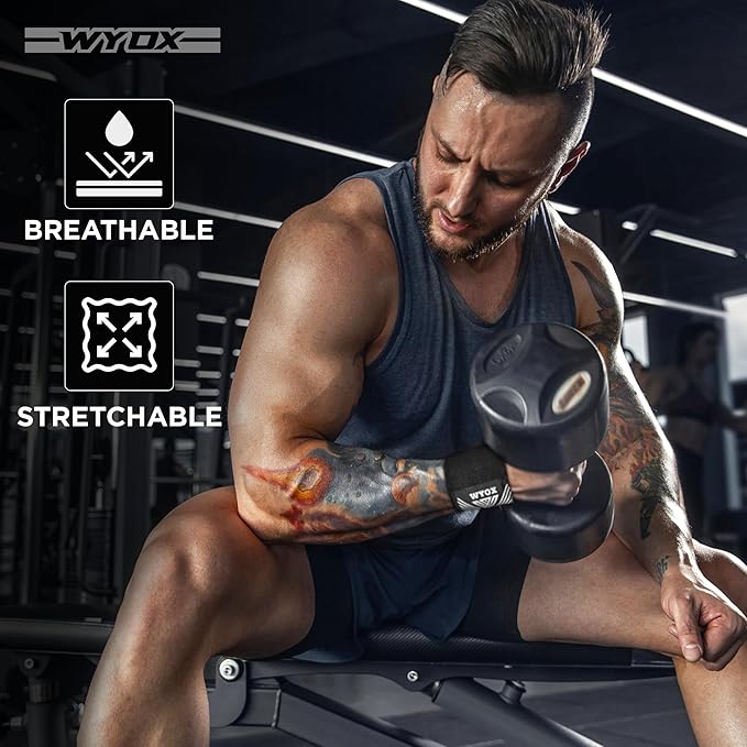 WYOX Wrist Wraps For Weight Lifting With Thumb Loop & power lifting Wrist Straps For Bench Press and Pushups Training Support and Protection Wrist Support for bodybuilding