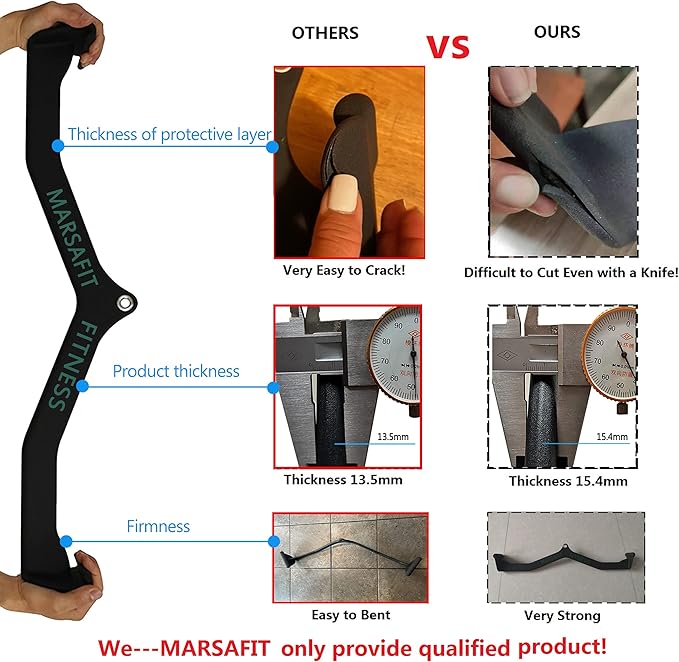 Home Gym Fitness Rowing T-bar V-bar Pulley Cable Machine Attachment, Bicep Curl Tricep LAT pulldown Bar Back Strength Training Handle Grips LAT Pull Down Bar for Seat Row Workout