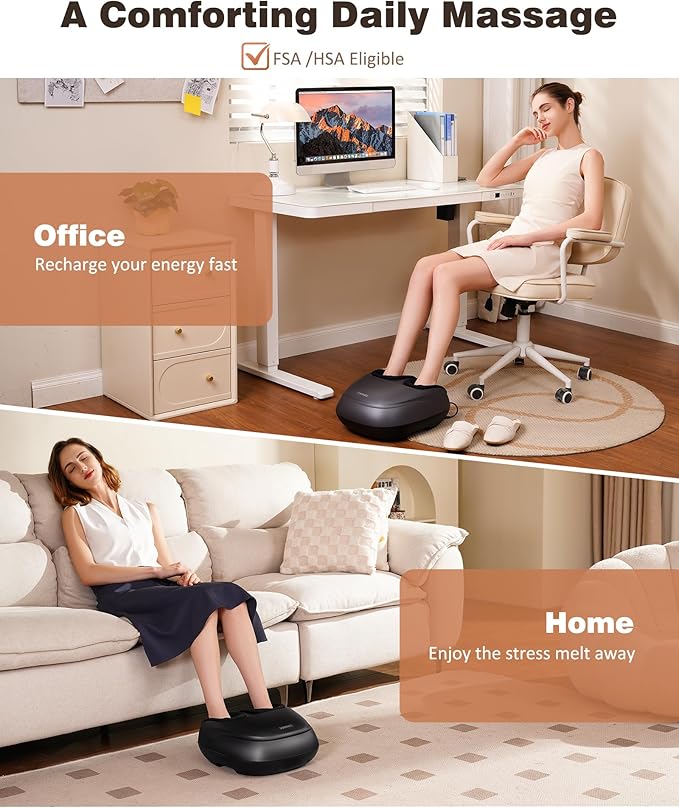 KNQZE Shiatsu Foot Massager with Heat and Compression, Deep Kneading Foot Massage for Plantar Fasciitis Relief, Remote Control, Multi Massage Modes, Auto Shut-Off Timer, FSA Eligible, Mothers Day gift