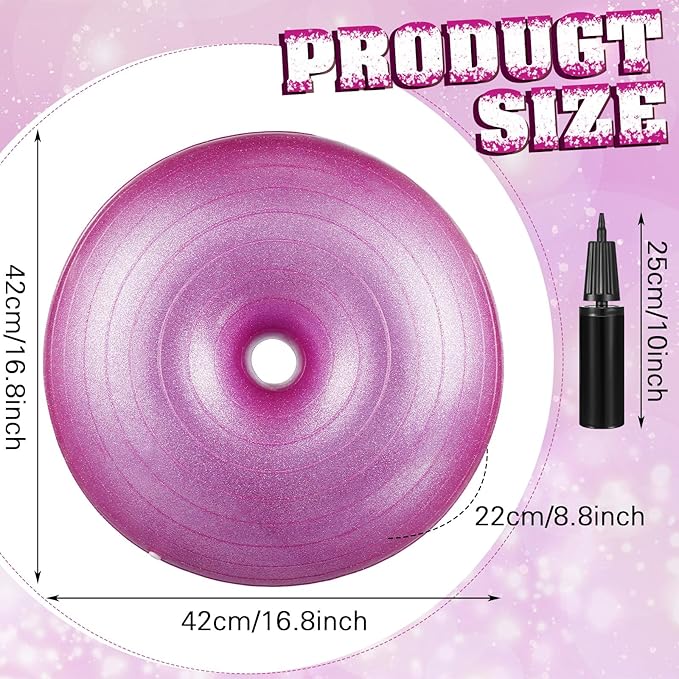 Libima 4 Pcs Flexible Seating for Classroom Inflatable Ball Chairs with Pump Donut Exercise Ball Cushion Seat for Balance and Stability Training School Home Office Gym Yoga Workout