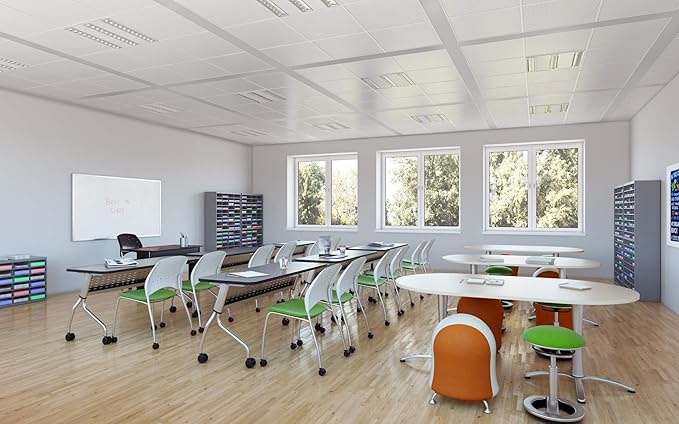 Safco, Zenergy Ball Chair, Active Seating, Anti-Burst, Inflatable Chair for Home Office and Classroom, Orange Mesh