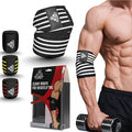 Elbow Wraps for Weightlifting (Pair), Stretchable & Breathable 41" Elbow Compression Strap, Weightlifting Straps for Bench Press, Supports Powerlifting, Pressing, Elbow Straps for Gym Accessories for Men (White)