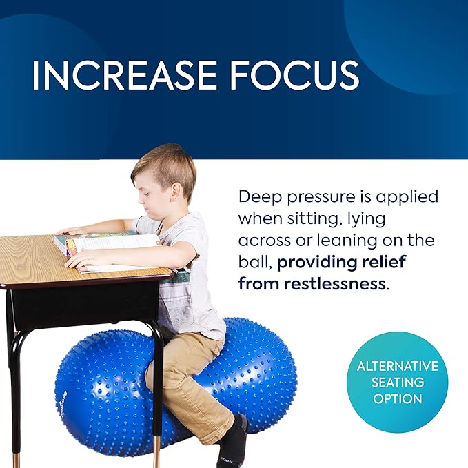 BouncyBand Peanut Shaped Stability Ball – 36” x 20”, Holds up to 350lbs – Improve Balance and Focus with The Sensory Play Tool