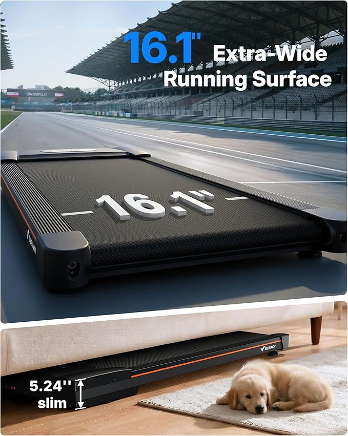 MERACH W50 Walking Pad Treadmills for Home, 12% Auto Incline, 400lbs Capacity, 3.5HP Super Quiet Brushless, 16.5"x41.3" Spacious Running Belt, Under Desk Treadmill with Remote & LED