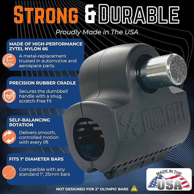 Dumbbell Barbell Converter - Dumbbell Converter Home Gym Equipment, for 1" Standard Bars, Up to 250lb Capacity Barbell Adapters- Versatile Weight Lifting Set, Suitable for Men and Women