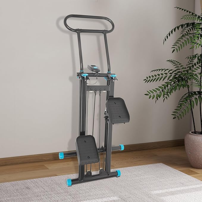 Stair Stepper for Home Gym, Folding Vertical Climber Cardio Exercise Machine Machine, Cardio Exercise Climber with Adjustable Handlebar, Stair Climber for Full Body Workout for Women & Men