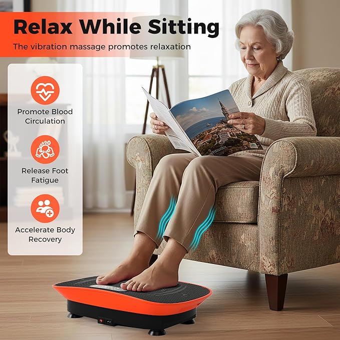 GYMAX Vibration Plate Exercise Machine, Vibration Plate with 10-Level Intensity, LED Display & Remote Control, Body Vibrating Plates Stand Shaking Platform Fat Burning Machine