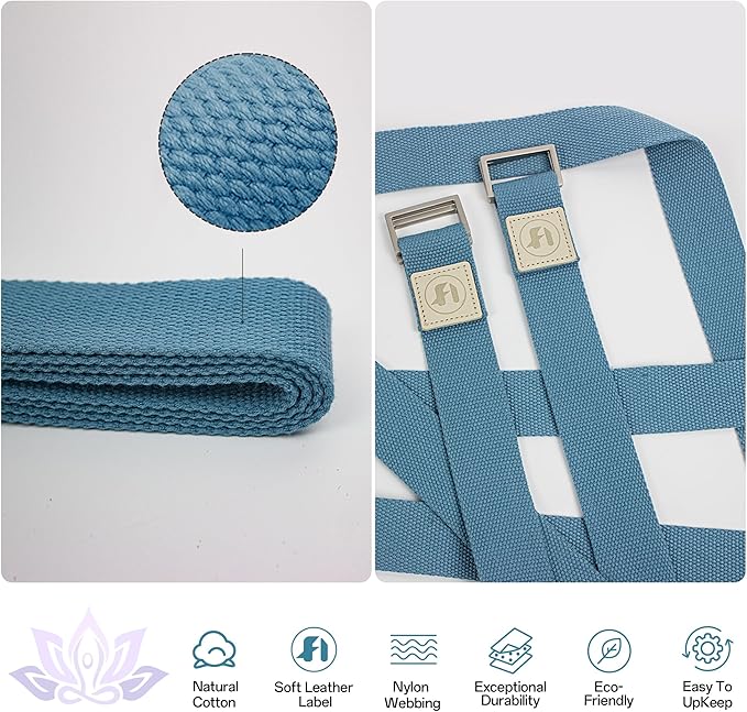 Yoga Straps 1.8M or 2.5M, Durable Cotton Yoga Straps for Stretching, Adjustable Yoga Belt Strap for Yoga, Dance, Gym Workouts