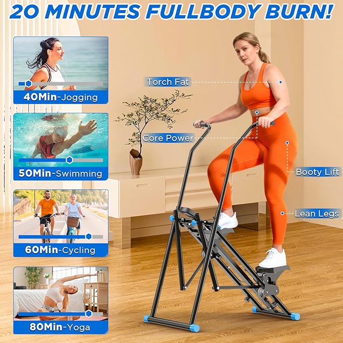 Stair Stepper for Home,Stair Climber Foldable,Large Pedal Vertical Climber Machine for Full-Body Workout,Steppers for Exercise at Home with 300LBS Loading Capacity