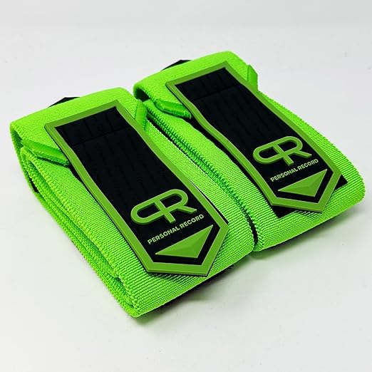 Elbow Wraps for Weightlifting - Heavy Duty Construction, 25% More Elasticity, Reinforced Stitching, Extra Wide Fastener, Easy to Adjust, (Neon)