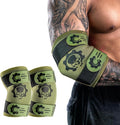 MANUEKLEAR 5mm Neoprene Weight Lifting Elbow Sleeves for Men (1 Pair), Elbow Sleeves Weightlifting Men with 2 Adjustable Compression Straps for Bench and Powerlifting & Weightlifting
