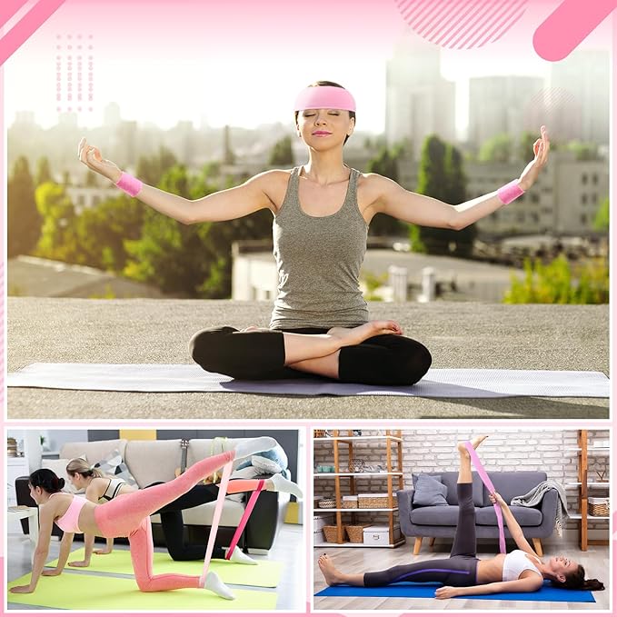 17 Pcs Home Pilates Kit with Resistance Bands 6 Tube Pedal Puller Resistance Band Set for Women Weight Loss Leg Training Workout Equipment Gym Exercise Equipment Beginners Yoga
