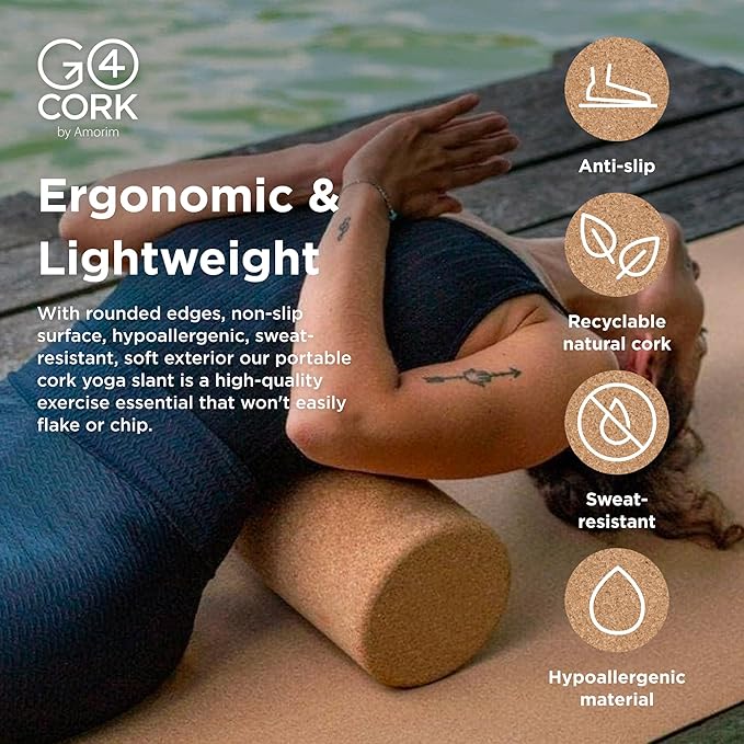 Go4Cork Cork Yoga Block for Yoga, Pilates & Meditation | Non-Slip, Hypoallergenic, Sustainable, Non-Toxic Yoga Block
