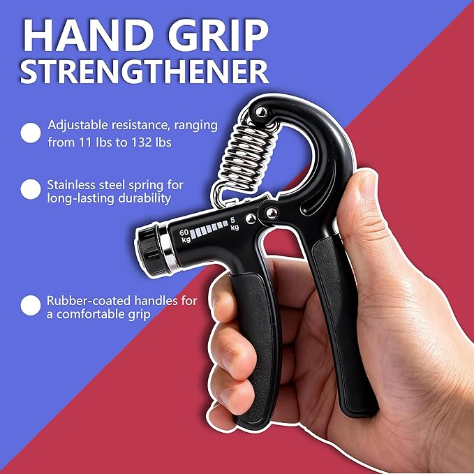 Ortarco Hand Grip Strength Trainer Kit, Stress Balls, Finger Exerciser Extensioin, 5 Pack Forearm Gripper Strengthener Adjustable Resistance, Hand Strengthening Devices