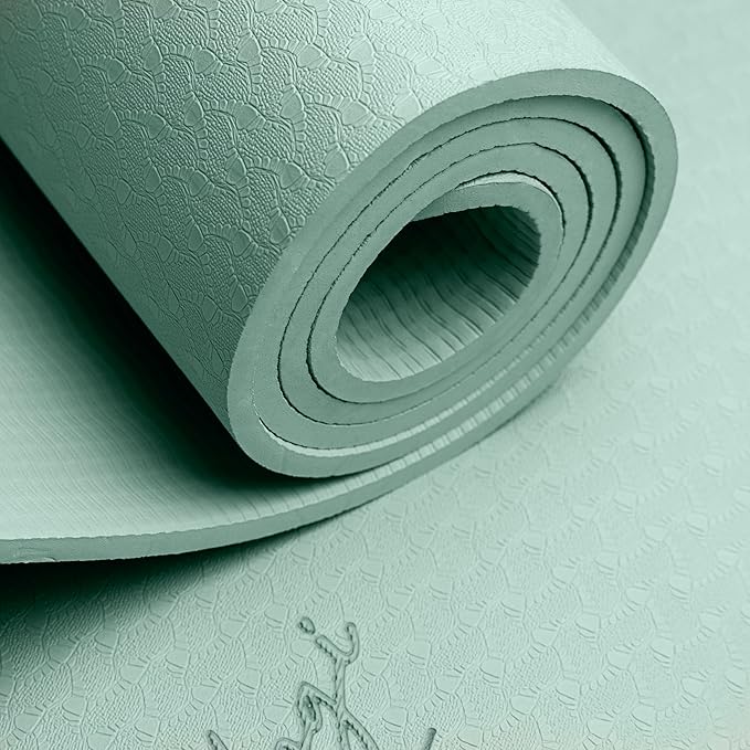 Recovery Lyfe Yoga Mat – “One Day at a Time” Engraving, Non-Slip Eco TPE, Sage Green, 72" x 24" x 6mm, Yoga & Meditation Mat for Recovery and Grounding