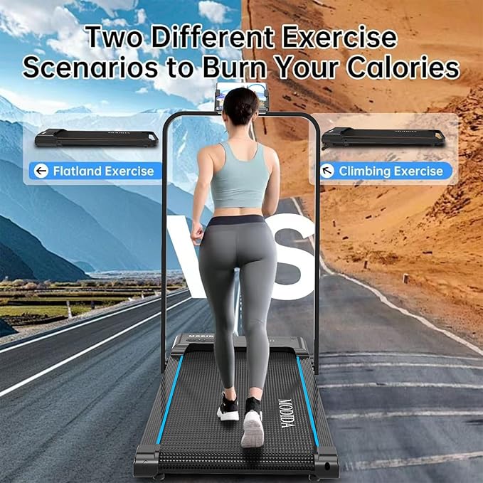 3 in 1 Walking Pad Treadmill with Handle | 1.5HP Under Desk Treadmill for Home Office | Foldable Compact Walking Jogging Running Machine | 220LBS Capacity, ≤45dB Quiet Treadmill