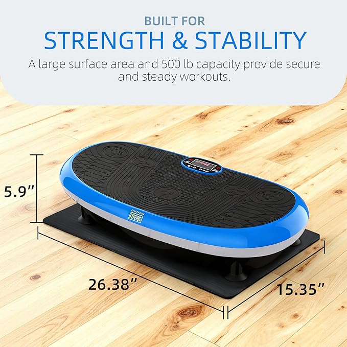 Fitvids Vibration Plate Exercise Machine Workout Vibration Fitness Platform with Resistance Loops and Resistance Band,Various Sizes