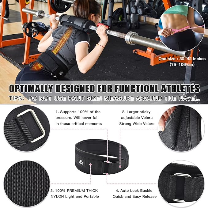 ATENTO 10Pcs Barbell Pad Set with Weight Lifting Belt, Thick Cushion Hip Thrust Pad for Bench Press, Lunges, Workout, Leg Exercise, Squat Bar Pad for Relief Pressure from Neck & Shoulder for Smith machine & Olympic Bars, with 2 Gym Ankle Straps, Hip Re...