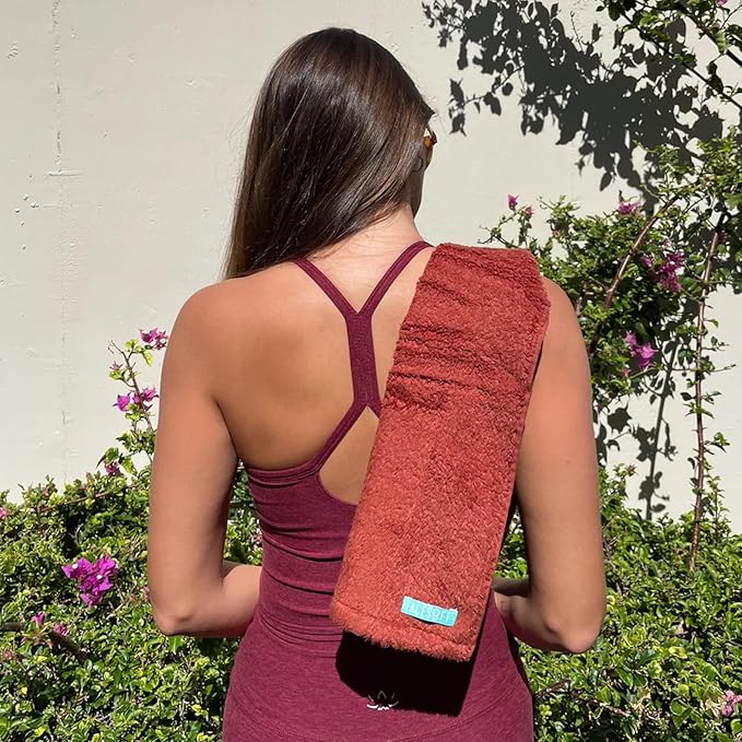 FACESOFT Eco Friendly Gym Towel for Working Out - Soft and Absorbent Cotton Exercise - No Synthetic Microfibers or Plastics - Sweat Towel for Gym, Fitness, Sports, Yoga - Cinnamon - 1 Pc
