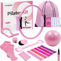 16Pcs Home Pilates Equipment for Women, Pilates Kit with 14'' Pilates Rings, Yoga Ball, Sliding Disks, Pilates Bands & Accessories - Workout Equipment Home Gym Includes Complete Fitness Poster