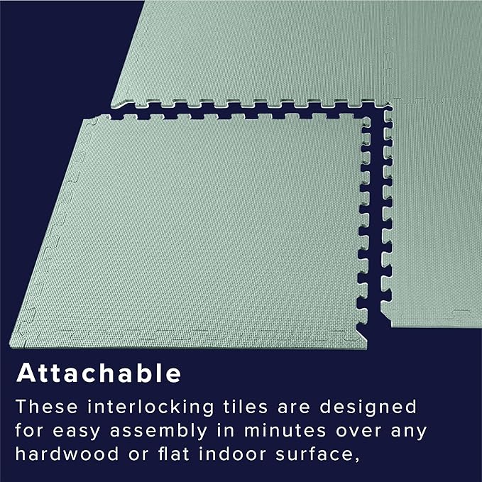 We Sell Mats 3/8" Thick Multipurpose EVA Foam Exercise Floor Mat, Interlocking Tiles, Anti-Fatigue for Home or Gym