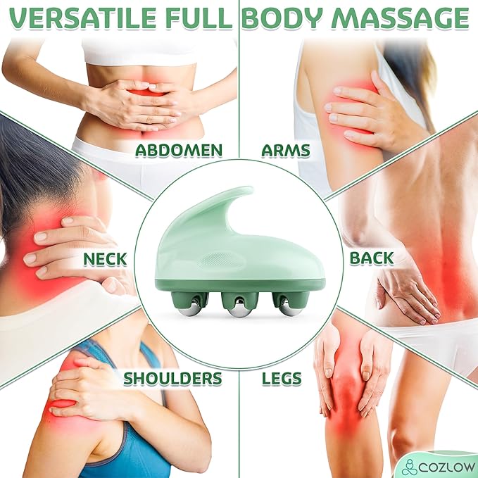 COZLOW Lymphatic Massager - Handheld Drainage Roller Massage Tool to Help Support Lymph System Care by Promoting Circulation, which May Decrease Appearance of Cellulite