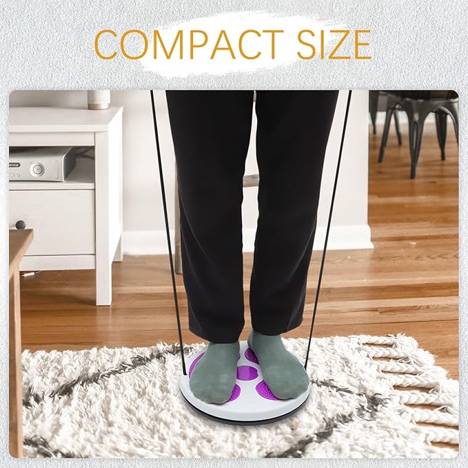 VOSAREA Waist Twisting Disc Fitness Twisting Board Plastic Slimming Machine with Rope, Purple Waist and Abdominal Exercise Equipment for Personal Core Strength Training