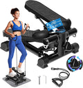 TOPMAJOR Steppers for Exercise at Home with 330 lbs Weight Capacity, Resistance Bands & Non-Slip Mat for Full Body Workout, Adjustable Height Hydraulic Stepper with LCD to Monitor Steps & Time