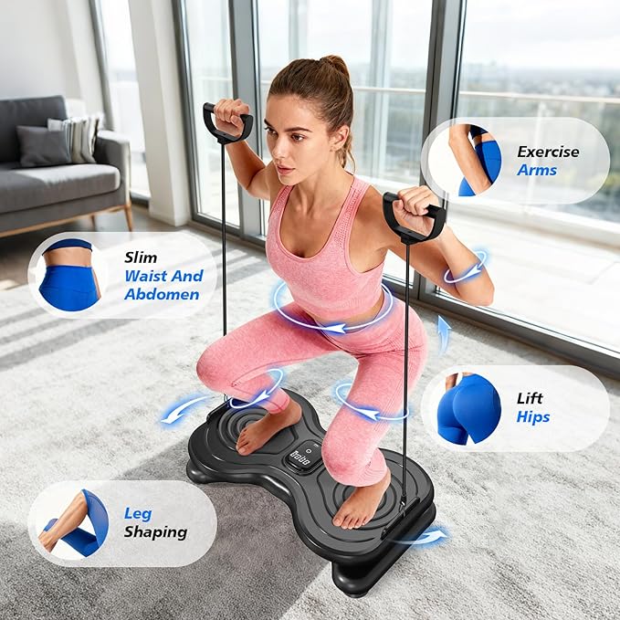2025 New Waist Twister Machine Exercise,Waist Twister Fitness Tool with LCD Display& Resistance Bands for Core Exercise,300LB Home Gym Equipment for Slim Waist & Belly Fat