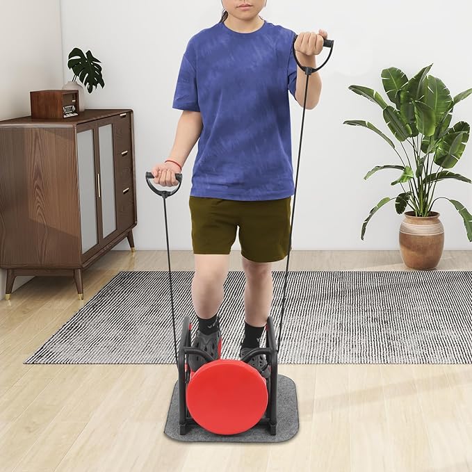 3-in-1 Multi-Function Stepper with Seat Mini Sport Stepper with Resistance Bands & Mat Stair Stepper Machine for Home Workout, Waist Legs Full Body Exercise