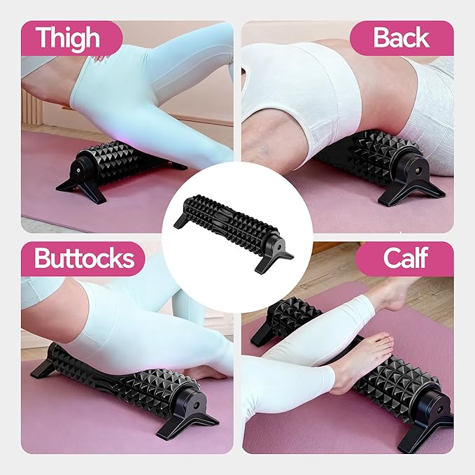 Foam Roller with Detachable Stand, 18” Deep Tissue Massage Roller, Beginner-Friendly Support Design for Muscle Recovery, Home Workout & Fitness - Black