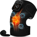 KingPavonini Cordless Knee Massager for Pain Relief, Newly 4 Motors Vibration, 5 Heat Levels, 6 Massage Modes, Knee Heating Pad for Knee Pain, Heated Knee Massager Brace, for Mom Dad (Black 1.0)