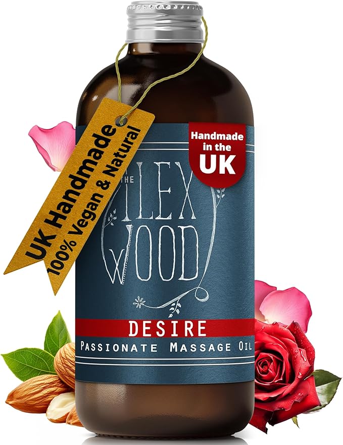 The Ilex Wood - Desire - Vegan Natural Passionate Spa Massage Oil, Handmade - 3.38 fl oz (100ml)