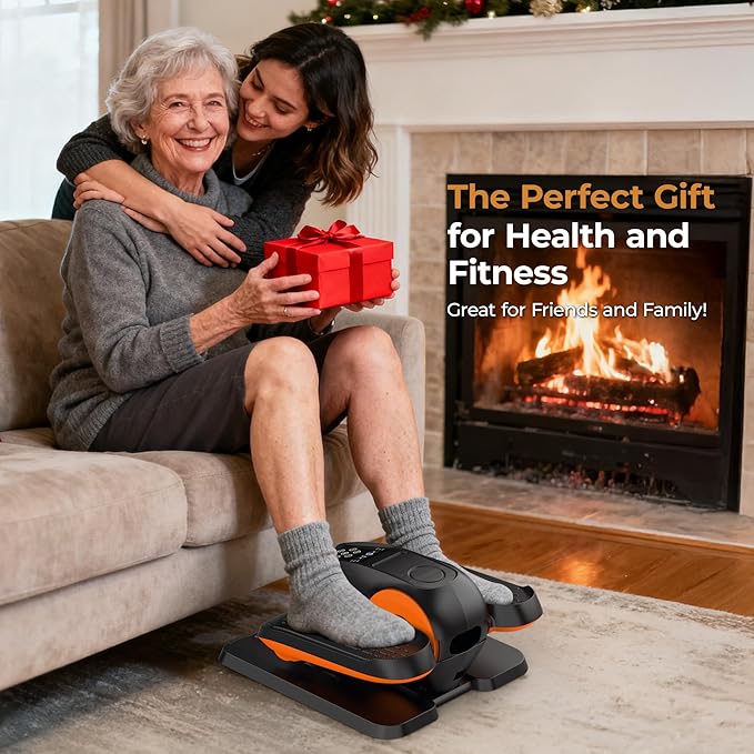 Under Desk Elliptical Machine - Electric Elliptical Exerciser for Seniors, Pedal Exerciser 12 Speeds Portable Seated Pedal Exerciser with Remote Control Home Workout Exercise Equipment