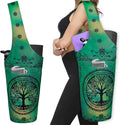 Fashion Printed Yoga Mat Bag with Large Side Pocket & Zipper Pocket Long Tote Yoga Bag Fit Most Size Mats - Holds More Yoga Accessories