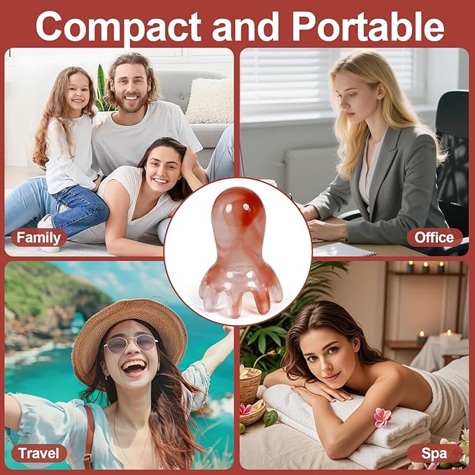 2 Pack Octopus Head Massage Comb Pink Manual Scalp Massager for Headaches Migraines Stress Relief Point Massage Acupressure Tools with 8 Nodes Portable for Home Office Massage
