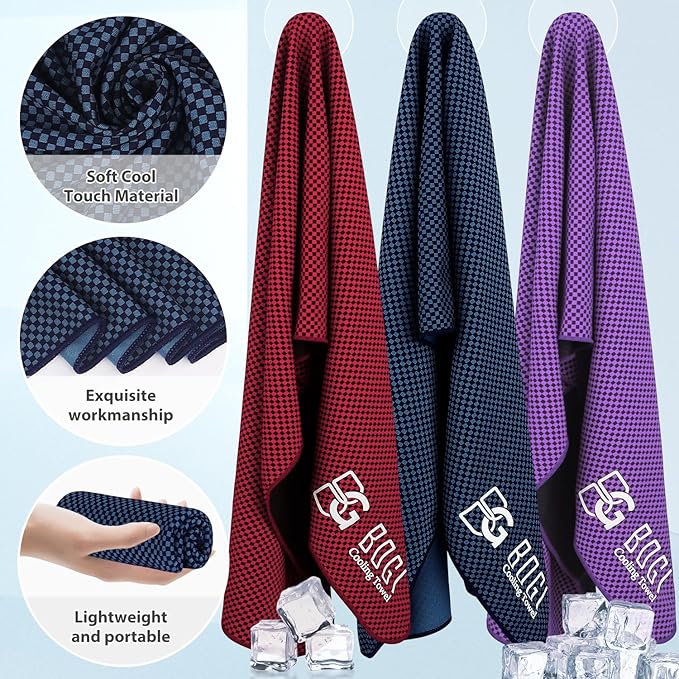 BOGI Cooling Towels for Neck and Face, Soft Breathable Cool Towel for Instant Cooling Stay Cool for Yoga, Sport, Gym, Camping, Running & More Activities