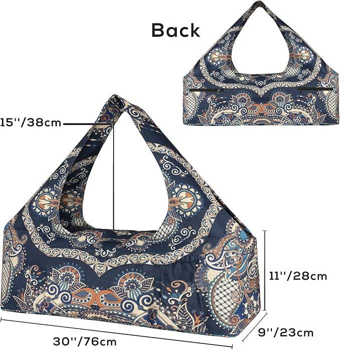 Yoga Mat Bag - Large Yoga Bag with Yoga Mat Strap, Zipper and Pockets - Yoga Bags and Carriers Fits All Your Stuff - Personalized Yoga Mat Bags for Women Fits Most Size Mats