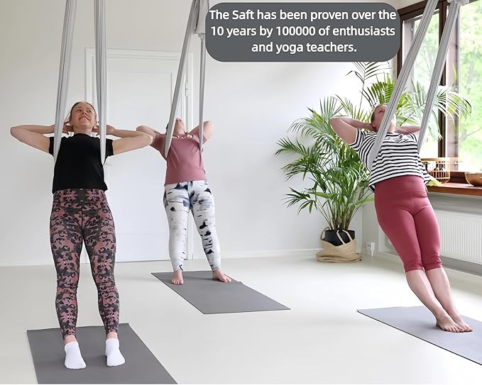 F.Life Aerial Silk Yoga Hammock & Swing for yoga Inversion,Strength training,starter hardware kit