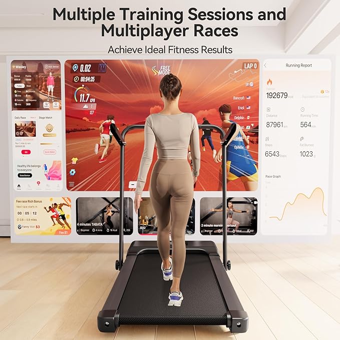 Walking Pad Treadmill with Handle,9% Manual Incline 3-in-1 Folding Treadmills for Home Small Space,3.0HP Quiet Motor Under Desk Treadmill with Remote & APP Control,300LB Capacity LED Display