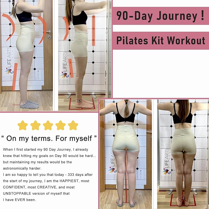 Pilates Ring Kit with Adjustable Ankle Wrist Weights, Resistance Bands, Ball, Pilates Equipment Ball for Home Workout to Tone, Sculpt and Strengthen, Fitness Magic Circle Rings for Yoga Women