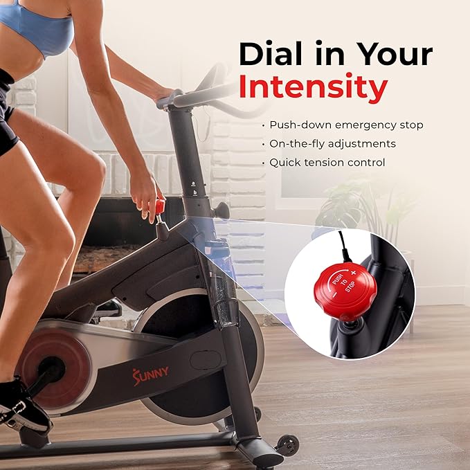 Sunny Health & Fitness Smart Magnetic Cycling Bike with Free SunnyFit App Connection, Stationary Indoor Cardio Exercise Equipment