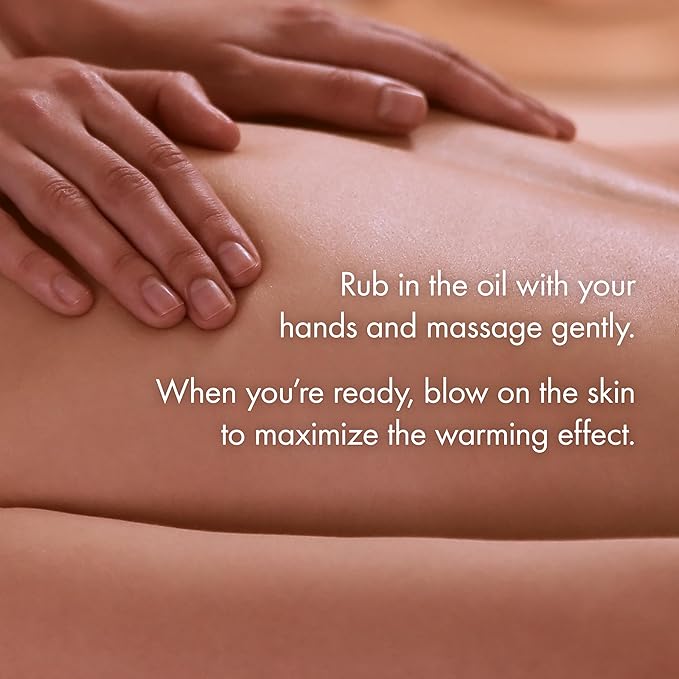 Warming Massage Oil for Couples – Kissable Coconut Flavor, Edible Body Oil with Blow-Activated Warming Sensation – Smooth, Toy & Condom Compatible Erotic Gel for Sensual Foreplay