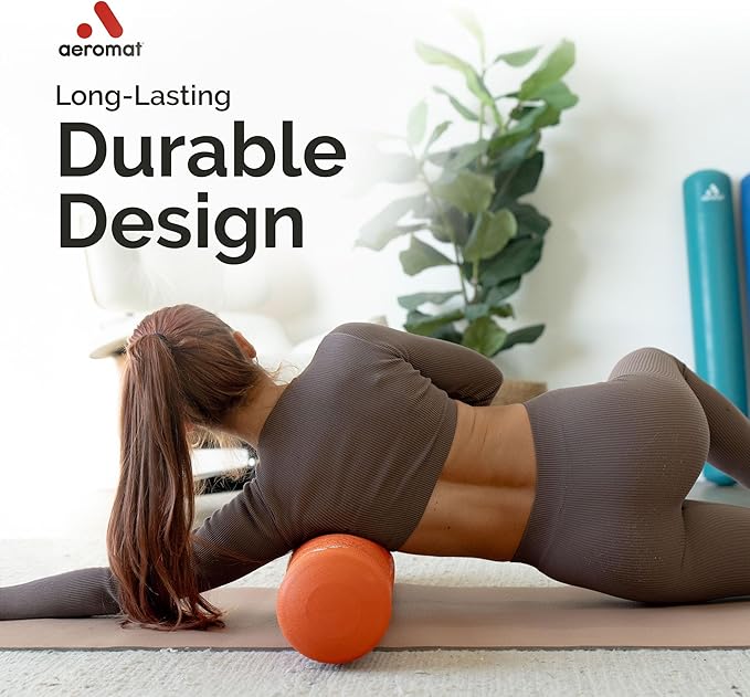 Adjustable Air Roller 2 to 12 PSI Firmness – Inflatable Fitness, Yoga, and Rehab Roller for Men and Women, Back Roller for Muscle Recovery, Home Gym, Travel, or Physical Therapy Use – Vibrant Orange