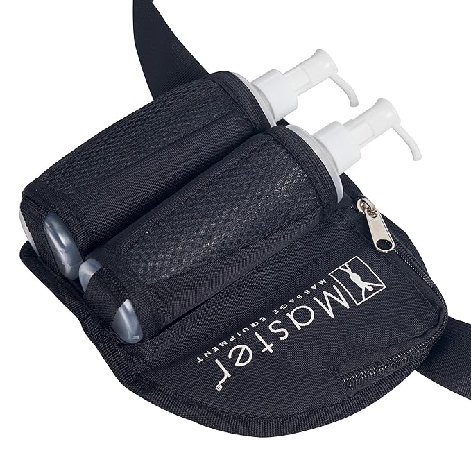Master Massage Double Bottle Massage Oil Holster Bag- Lotion Bag Dual Kit–Massage Lotion Holster Two 8 Oz Refillable Pump Dispenser