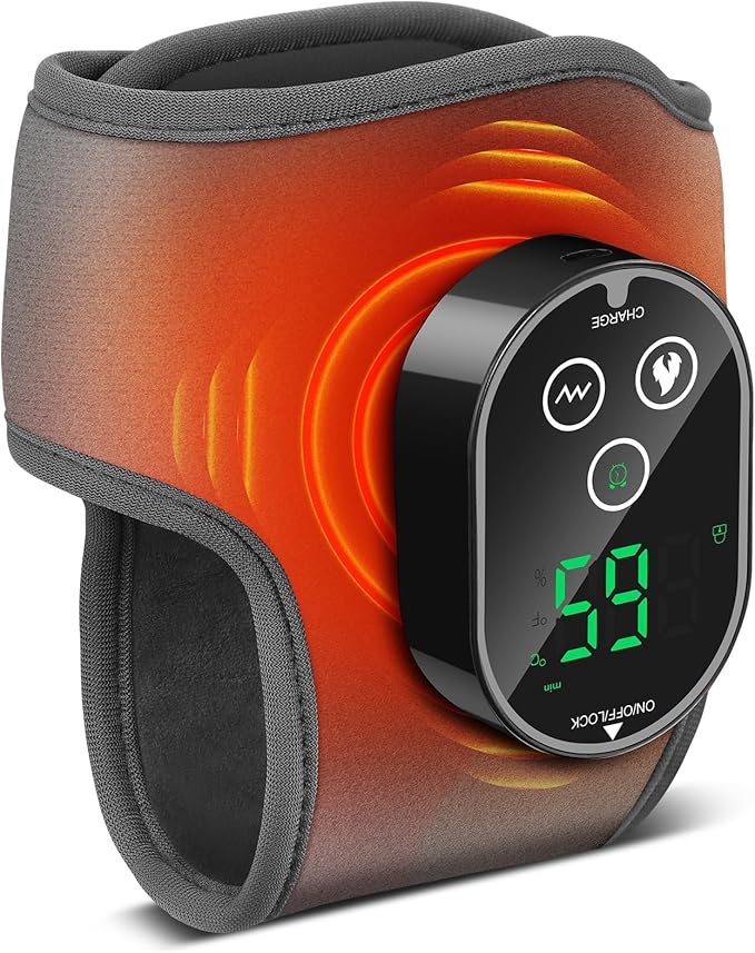 Foot Massager for Pain Relief, Foot Renew Ankle Massager, Ankle Heating Pad Heated Brace Wrap with 4 Heat Levels and 3 Vibration Modes for Women Men (Grey)