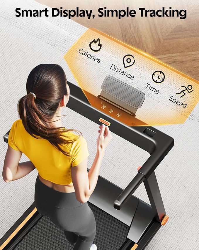 DeerRun Foldable Treadmill for Home with 5% Manual Incline and Handlebar, 0.6–7.5 MPH for Walking and Running, 3.0 HP, 300 lb Capacity, App & Remote Control