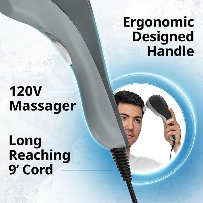 Wahl Soothing Vibration Corded Massager with 4 Attachment Heads, 2 Speed Massage Tool for Pressure & Pain Relief on The Face, Neck and Head, FSA Eligible, Model 4120-600