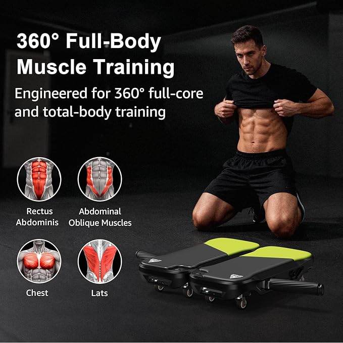 Upgrade Ab Roller Wheel Detachable Abdominal Wheel With 360° for Core Workout, Multi-Directional Abs Roller Board For Full body exercise, Ab Trainer with 8 Wheels